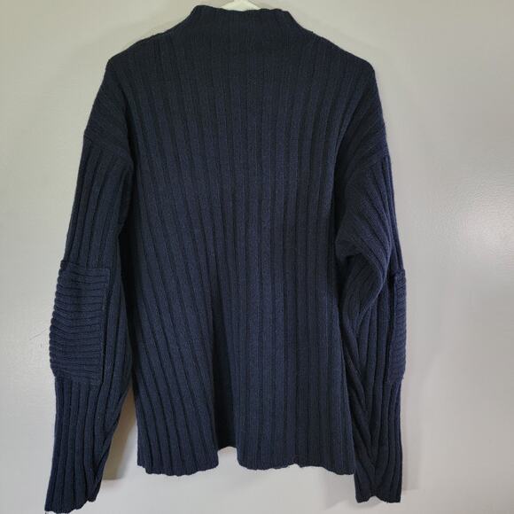 Utility Lambswool Blend Y2K Sweater Mens XL Navy Heavyweight Preppy Ski Chalet - Picture 2 of 6